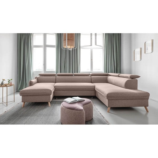 Sulankstoma kampinė sofa smėlio spalvos (su dešiniuoju kampu) Sweet Harmony – Miuform-image-3