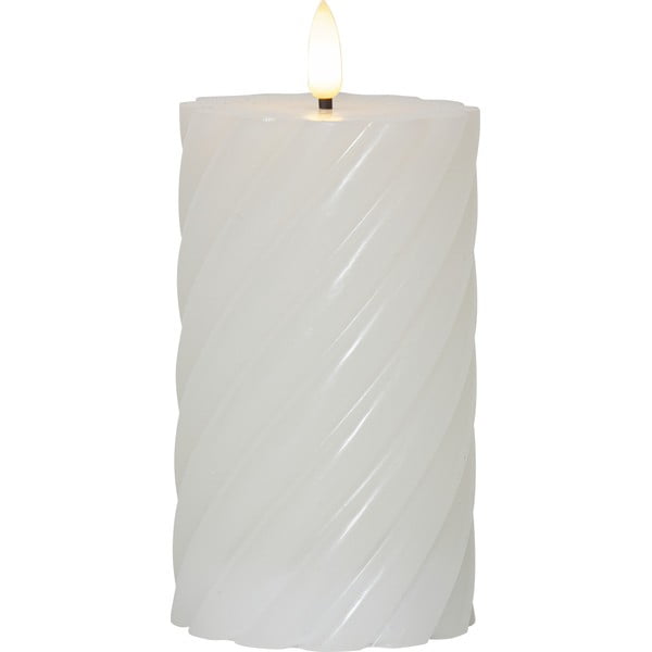 Balto vaško LED žvakė Star Trading Flamme Swirl, aukštis 15 cm