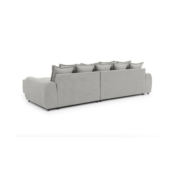 Šviesiai pilkos spalvos kampinė sofa (su dešiniuoju kampu/su gultu) Albane  – Ropez-image-4