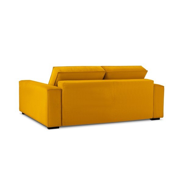 Geltona aksominė sofa-lova Mazzini Sofas Azalea-image-4