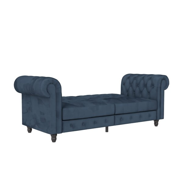 Iš velveto sulankstoma sofa tamsiai mėlynos spalvos 236 cm Felix – Støraa-image-3