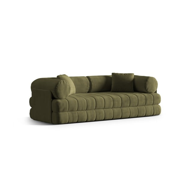 Žalios spalvos iš velveto sulankstoma sofa 206 cm Kemi – Cosmopolitan Design-image-2