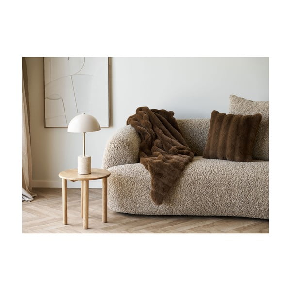 Rudos spalvos iš dirbtinio kailio antklodė ir pledas 130x180 cm Galena – House Nordic-image-1