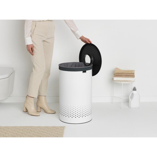 Iš metalo skalbinių krepšys baltos spalvos 60 l – Brabantia-image-1