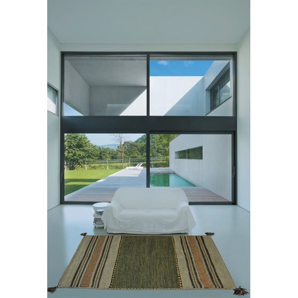 Žaliai rudos spalvos medvilninis kilimas Webtappeti Antique Kilim, 60 x 200 cm-image-1