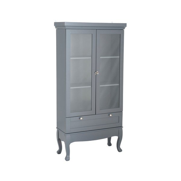 Pilkos spalvos iš MDF plokštės pakabinama vitrina 85x170,5x35 cm Prato – Ellos Home