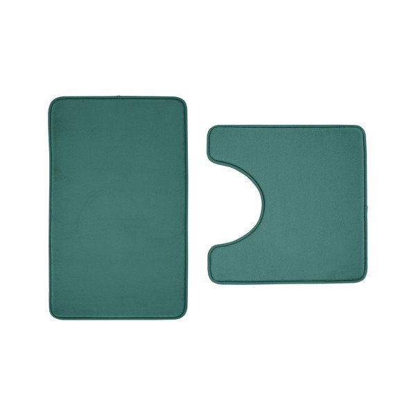 Žalios spalvos iš prie kūno prisitaikančių putų vonios kilimėliai 2 vnt. tualetams 50x80 cm Anti-Bacterial – Catherine Lansfield