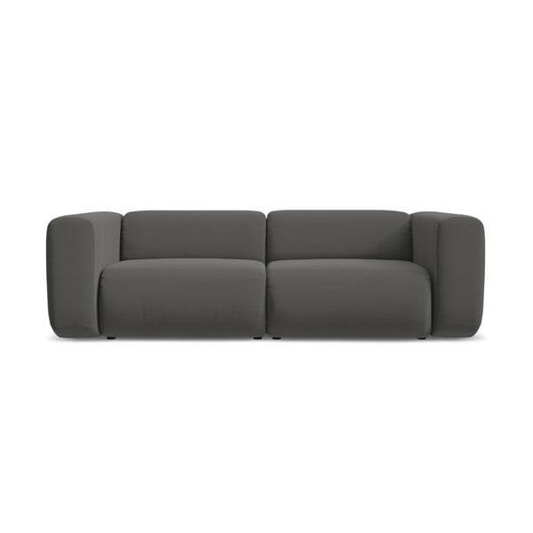 Pilkos spalvos iš velveto sofa 228 cm Ekahi – Makamii