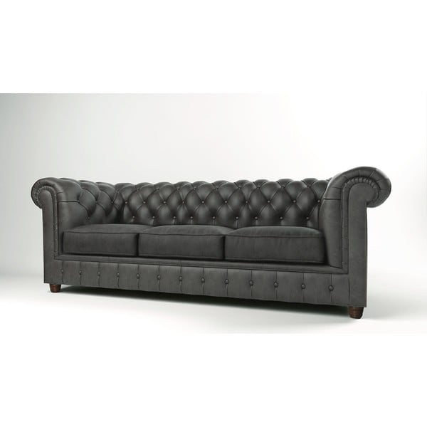 Antracito spalvos aksomo sofa 230 cm Cambridge - Ropez