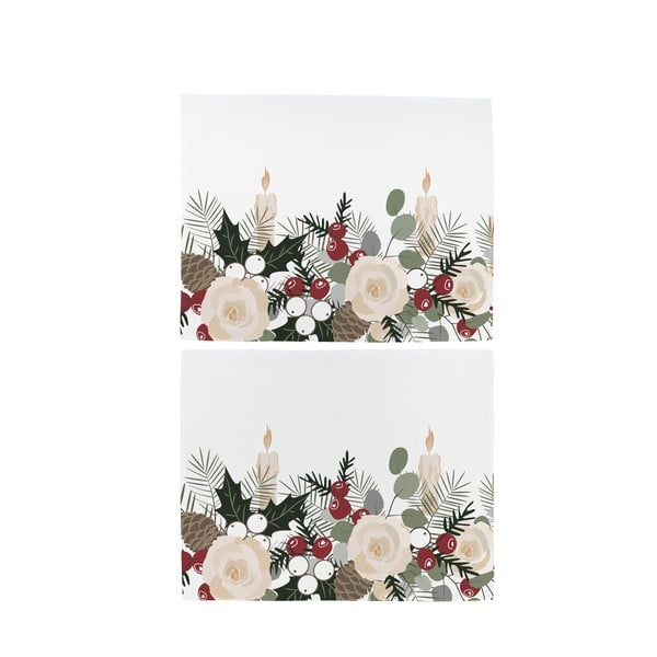 2 medvilninių kalėdinių servetėlių rinkinys Butter Kings Fir Branches, 45 x 35 cm-image-1
