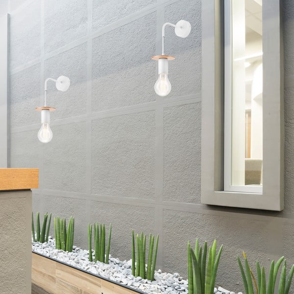 Sieninė lempa baltos spalvos Angelina – LAMKUR-image-1