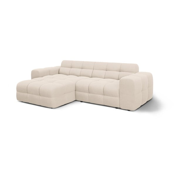 Smėlio spalvos kampinė sofa (su kairiuoju kampu/su gultu) Kendal – Micadoni -image-3