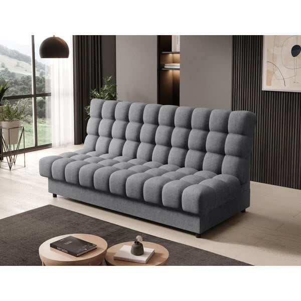 Pilkos spalvos iš šenilinio audinio sulankstoma/su sandėliavimo vieta sofa 197 cm Clareta – ELTAP-image-3