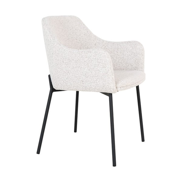 Baltos spalvos iš audinio valgomojo kėdė su porankiais Melilla – House Nordic-image-3