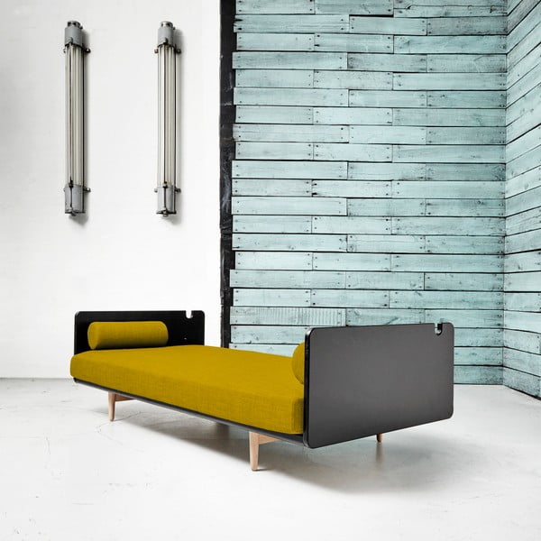 Kintama sofa "Karup Deva" juoda/žalias ąžuolas/Amarillo-image-1