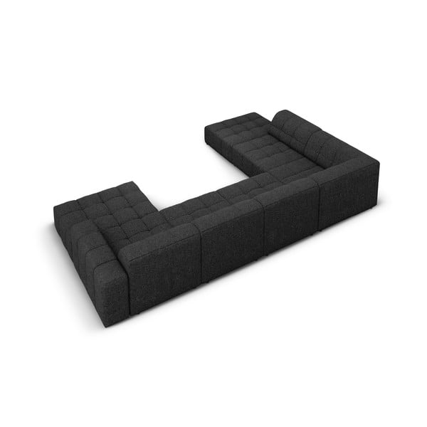 Kampinė sofa antracito spalvos (su kairiuoju kampu/„U“ formos) Chicago – Cosmopolitan Design-image-4