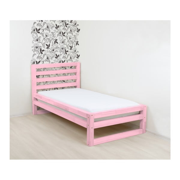 Rožinė medinė viengulė lova "Benlemi DeLuxe", 190 x 120 cm
