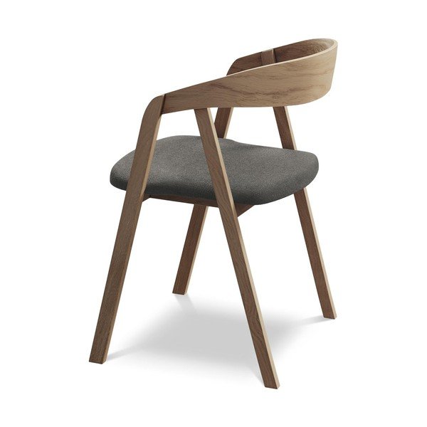 Pilkos spalvos iš medienos masyvo valgomojo kėdė Erika – Makamii-image-3