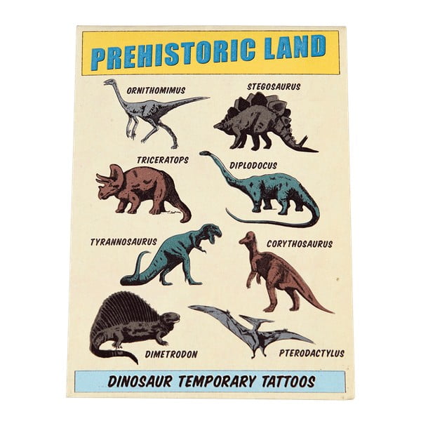 2 lapų rinkinys su laikina tatuiruote Rex London Prehistoric Land