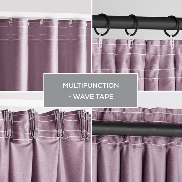 Šviesiai rožinės spalvos iš velveto pritemdymas (dalinis užtemimas) užuolaida 140x270 cm Pleat – Restilo-image-2