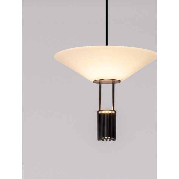 Matinės juodos spalvos iš aliuminio kabantis šviestuvas LED ø 22 cm su gaubtu iš akrilo stiklo Anafi – Nova Luce-image-3