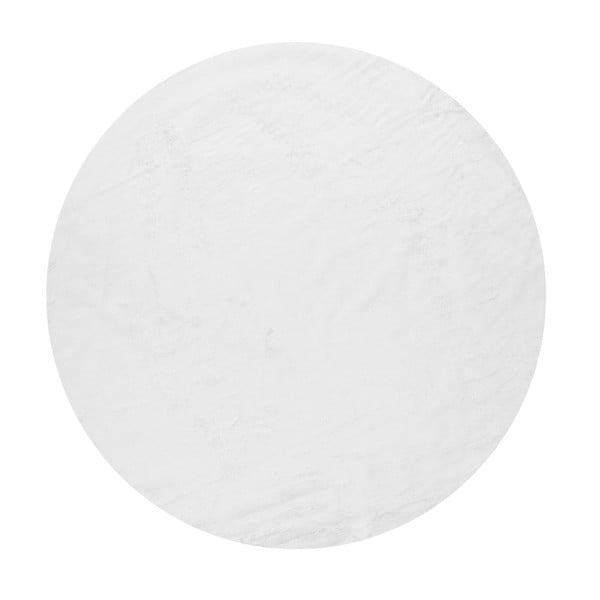 Skalbiamas apvalios formos kilimas baltos spalvos ø 80 cm Pelush White – Mila Home