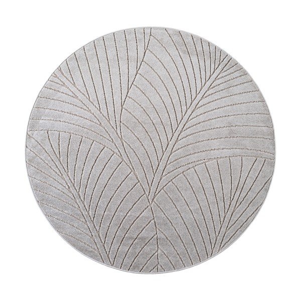 Sidabrinės spalvos apvalios formos lauko ir vidaus kilimas ø 120 cm Nova 1203 – Ayyildiz Carpets
