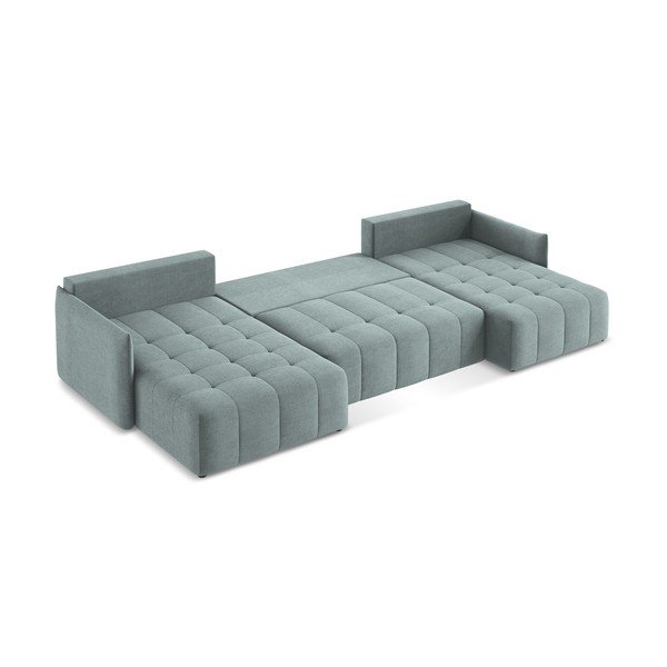 Mėlynos spalvos sulankstoma/su sandėliavimo vieta kampinė sofa („U“ formos) Moku – Makamii-image-4