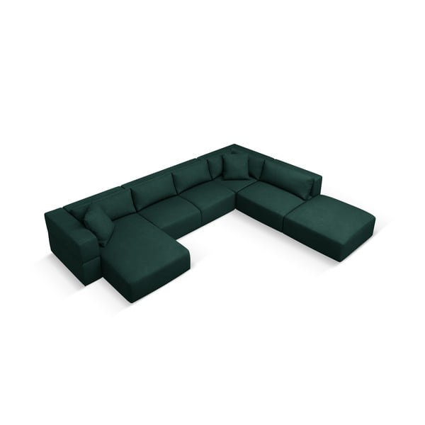 Kampinė sofa žalios spalvos (su dešiniuoju kampu/„U“ formos) Esther – Milo Casa-image-2