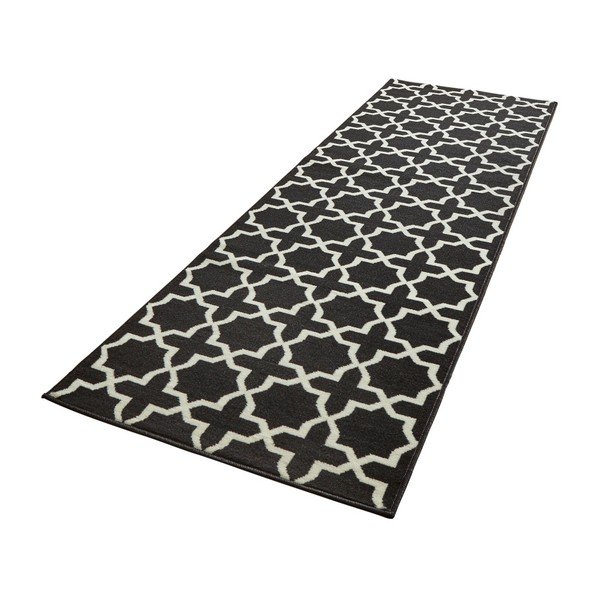 Juodas kilimas su baltomis detalėmis Hanse Home Basic Glam, 80 x 200 cm-image-2