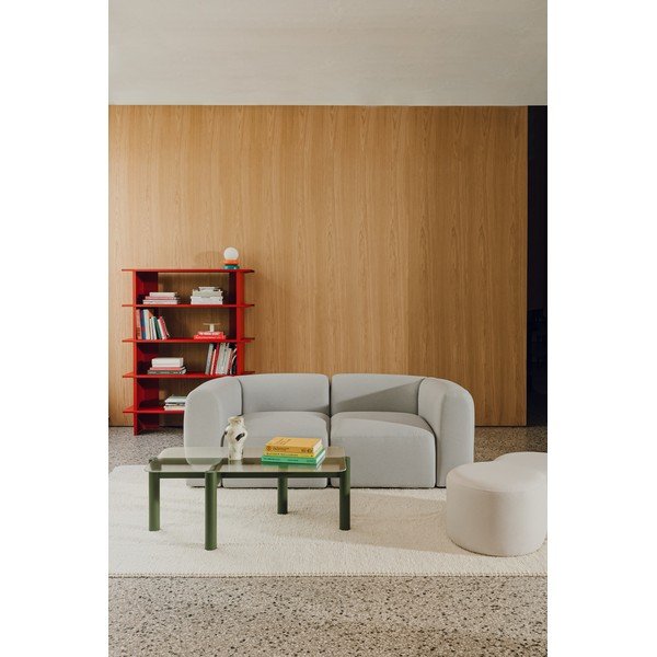 Žalios spalvos kavos staliukas su stikliniu stalviršiu 55x105 cm Kob – noo.ma-image-3