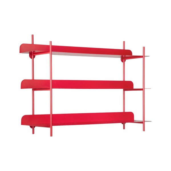 Raudonos spalvos iš metalo kelių aukštų sieninė lentyna 60 cm Cool Retro – PT LIVING