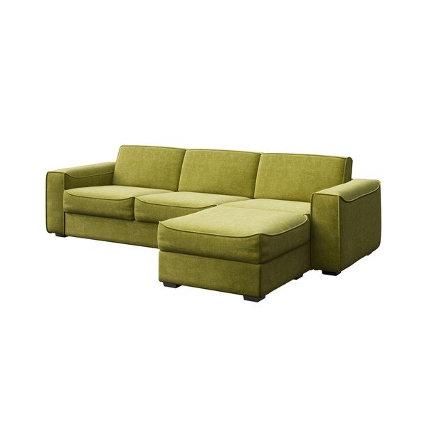 Alyvuogių žalios spalvos sofa-lova su keičiamu gultuvu MESONICA Munro, 308 cm-image-1