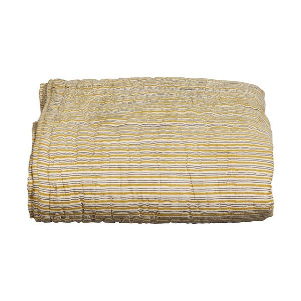 Iš medvilnės lovatiesė garstyčių spalvos dvigulei lovai 220x265 cm Chevron – BePureHome-image-3