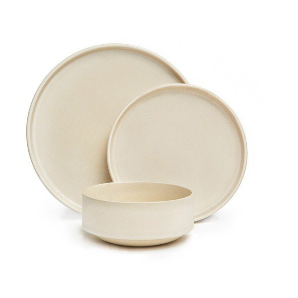 18 dalių smėlio spalvos akmens masės indų rinkinys Bonami selection Malia