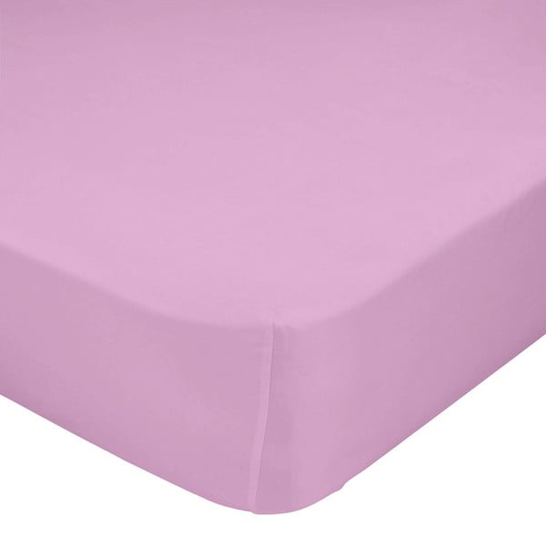 Rožinė elastinė medvilninė paklodė, 60 x 120 cm