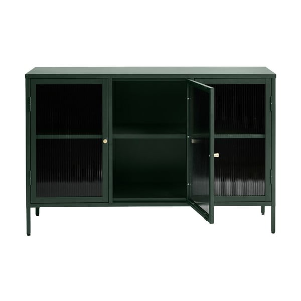 Žalios spalvos metalinė vitrina Unique Furniture Bronco, aukštis 85 cm-image-1