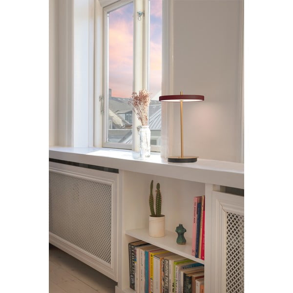 Stalinis šviestuvas raudonos spalvos LED su pritemdymo funkcija (aukštis 31 cm) su metaliniu gaubtu Asteria Move – UMAGE-image-3