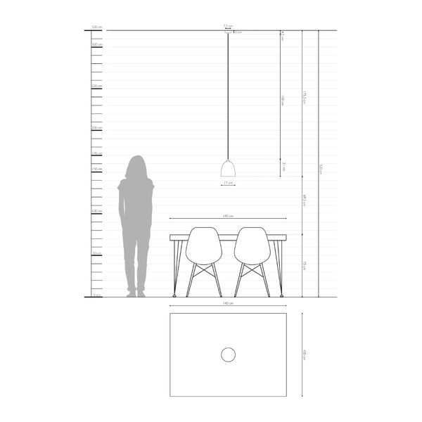 Pakabinamas aukso spalvos šviestuvas su baltu kabeliu "Sotto Luce Awa-image-4