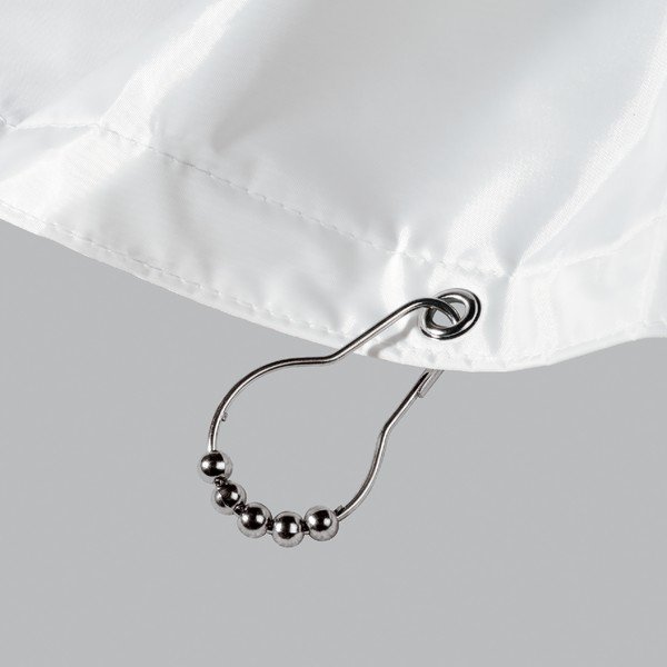 Blizgios sidabrinės spalvos dušo užuolaidų kabliukai 12 vnt. 3,5 cm Anello – Spirella-image-3