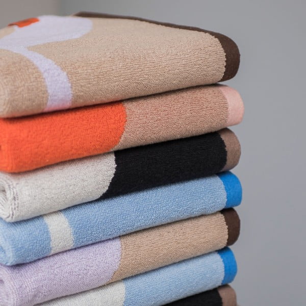 Rankšluosčiai oranžinės spalvos/šviesiai rudos spalvos iš organiškos medvilnės 2 vnt. 50x90 cm Nova Arte – Mette Ditmer Denmark-image-4