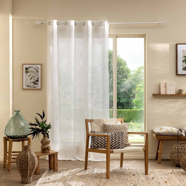 Permatoma užuolaida smėlio spalvos 140x240 cm Marius – douceur d'intérieur-image-1