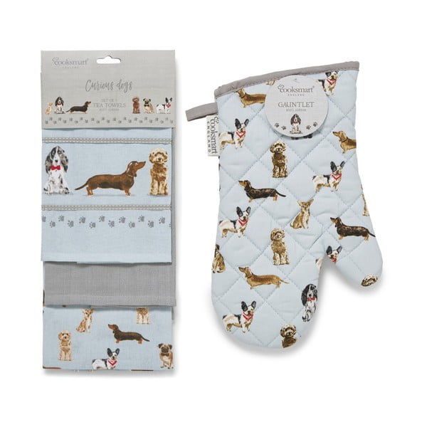 Rankšluostėlių ir puodų laikiklio rinkinys 4 vnt. Curious Dogs – Cooksmart ®