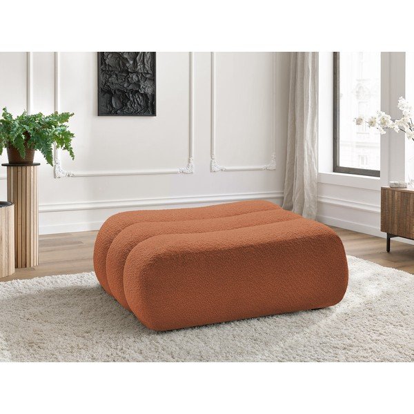 Oranžinės spalvos taburetė iš boucle Azra – Bobochic Paris-image-1