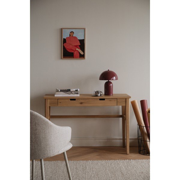 Natūralios spalvos konsolinis staliukas su ąžuolo dekoro stalviršiu 40x110 cm Garrison – Rowico-image-3