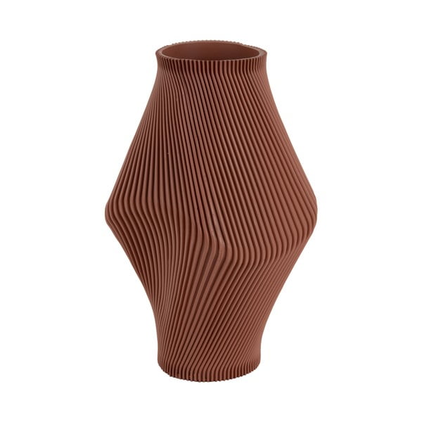 Rudos spalvos iš polirezino vaza (aukštis 30 cm) Twisted Rib – PT LIVING