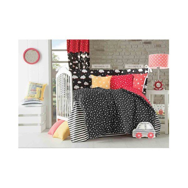 Raudona vaikiška medvilninė pagalvė Mike & Co. NEW YORK Star, 35 x 35 cm-image-1