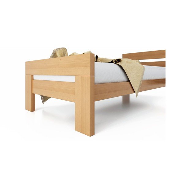 Natūralios spalvos iš buko masyvo viengulė lova su lovos grotelėmis 90x200 cm Fiorentino – B.E.S.-image-4
