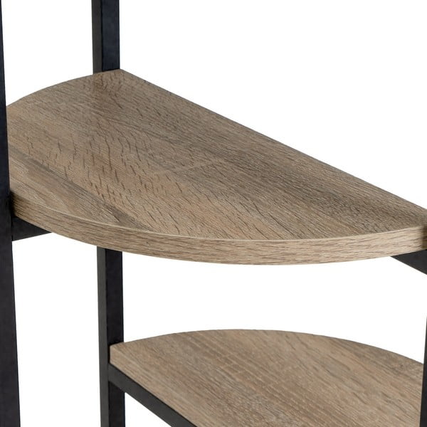 Pastatoma lentyna juodos spalvos/natūralios spalvos iš ąžuolo 40x80 cm – Casa Selección-image-1