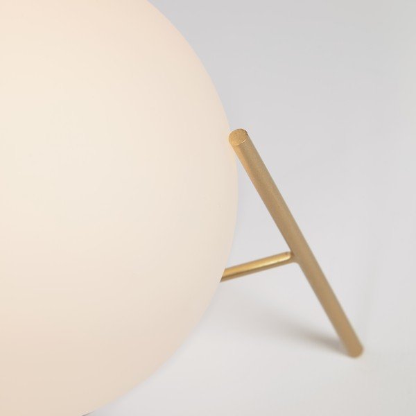 Stalinė lempa su baltos ir auksinės spalvos stiklo gaubtu (aukštis 22 cm) Seina - Kave Home-image-3